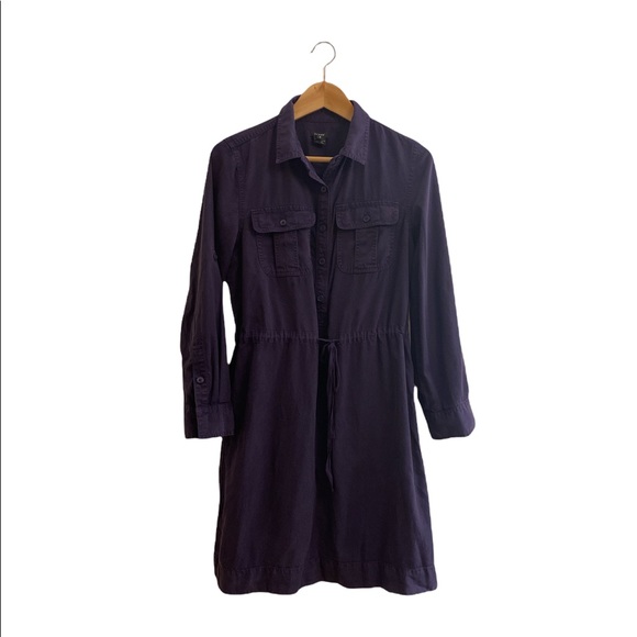 J. Crew Dresses & Skirts - J. Crew Navy Blue Twill Cargo Shirt Dress Size 6